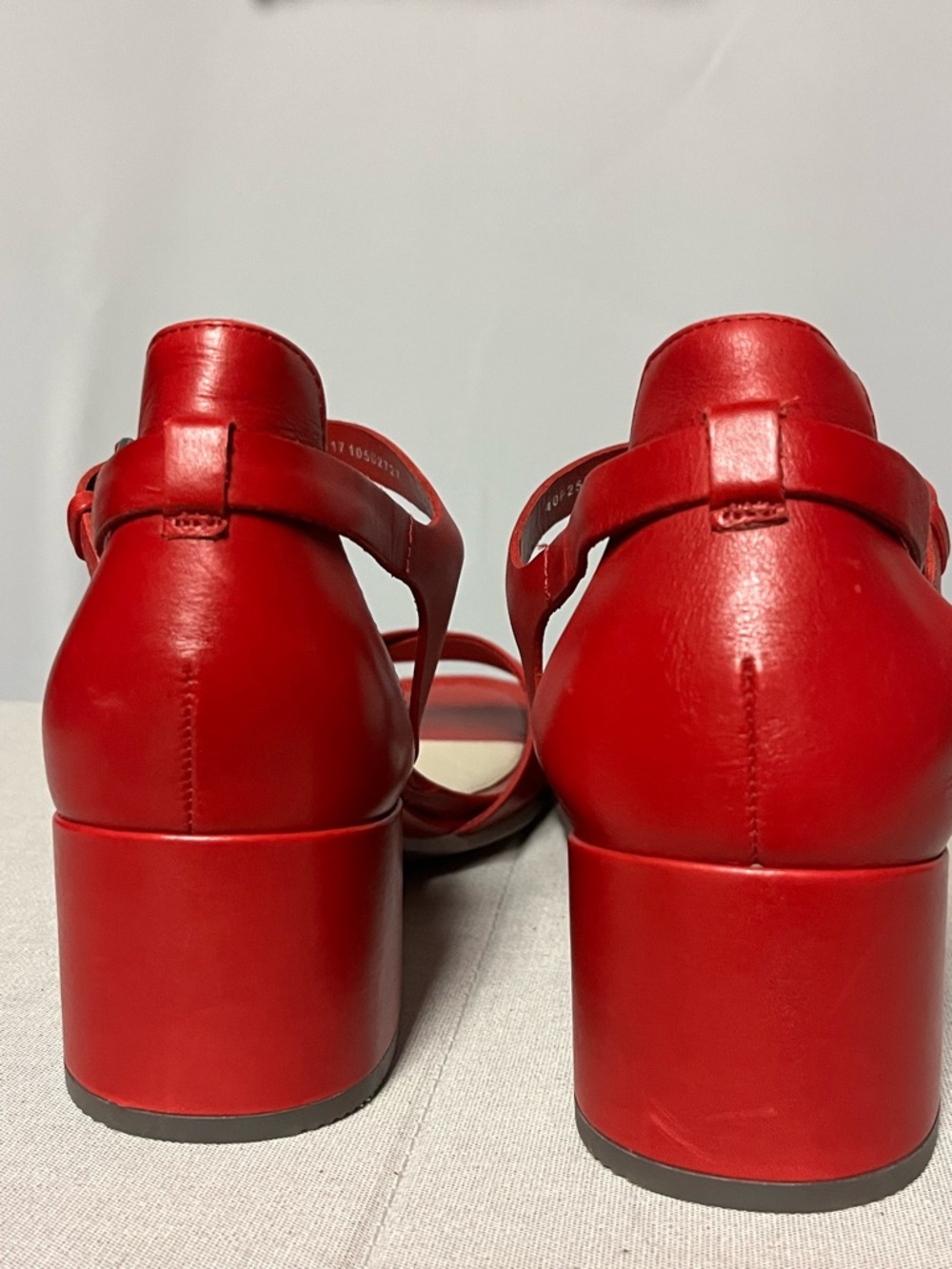 Ecco Women’s Red Leather Crossover Ankle-Strap Sandals - Picture 11 of 11
